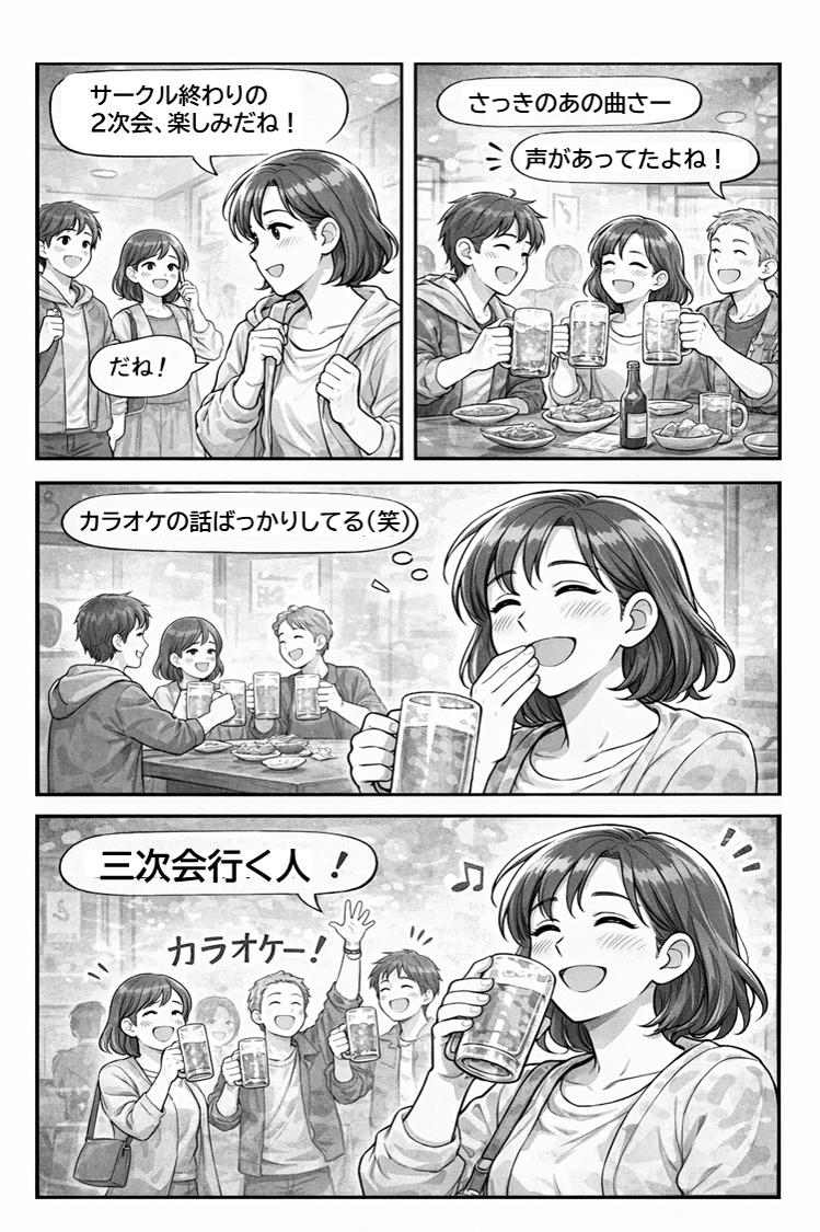 漫画③：2次会も3次会もカラオケ